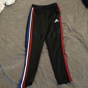 Red, White, & Blue striped Adidas athletic pants
